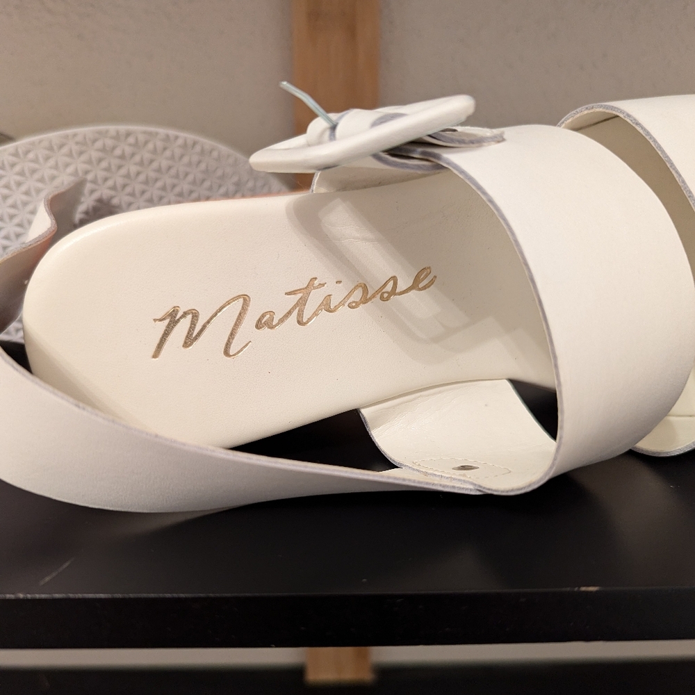 Matisse Jams White Orange Platform Sandals 8 - Picture 7 of 8